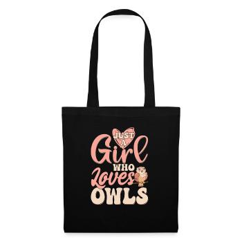 Juste une fille qui aime les hiboux Nuit d’oiseau nocturne Ow - Sac en tissu - noir - Devant