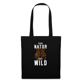 Natur & Wild I Jagd Schwarzwild Keiler Motiv für - Stoffbeutel - Schwarz - Vorne