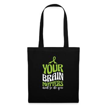 Mental Health Awareness Month Green Ribbon Support - Tote Bag - black - Front