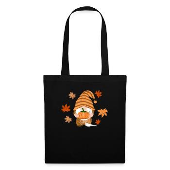 Gnome Feuilles d’automne Amoureux d’automne Mignon - Sac en tissu - noir - Devant