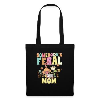 Somebody's Feral Mom Wild Family Opossum Mother - Stoffbeutel - Schwarz - Vorne