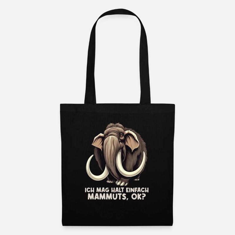 Ich mag halt einfach Mammuts Mammut - Stoffbeutel - Schwarz