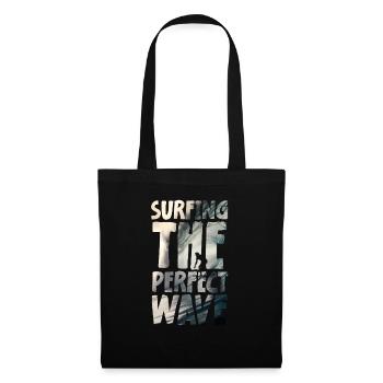 Surfing The Perfect Wave - Stoffbeutel - Schwarz - Vorne