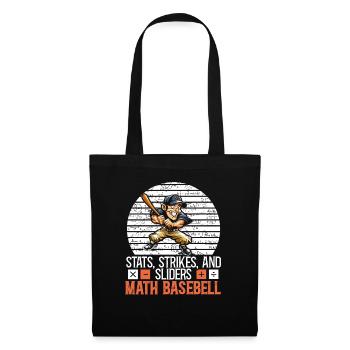 Baseball Mathe-Liebhaber Mathematiker Baseballspieler - Stoffbeutel - Schwarz - Vorne