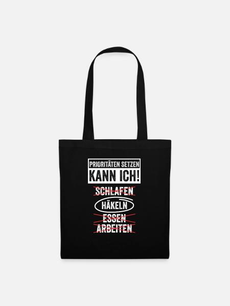 Stricken Nähen Häkeln - Stoffbeutel - Schwarz