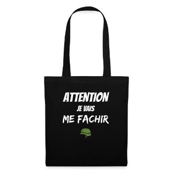 Attention je vais me fachir ! - Sac en tissu - noir - Devant