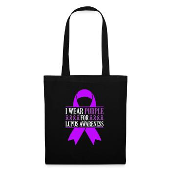 Ich Trage Lila Für Lupus Awareness Lupus Warrior - Stoffbeutel - Schwarz - Vorne