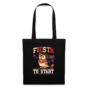 Fiesta est sur le point de commencer Owl Lover Nocturnal Ornit - Sac en tissu - noir - Devant