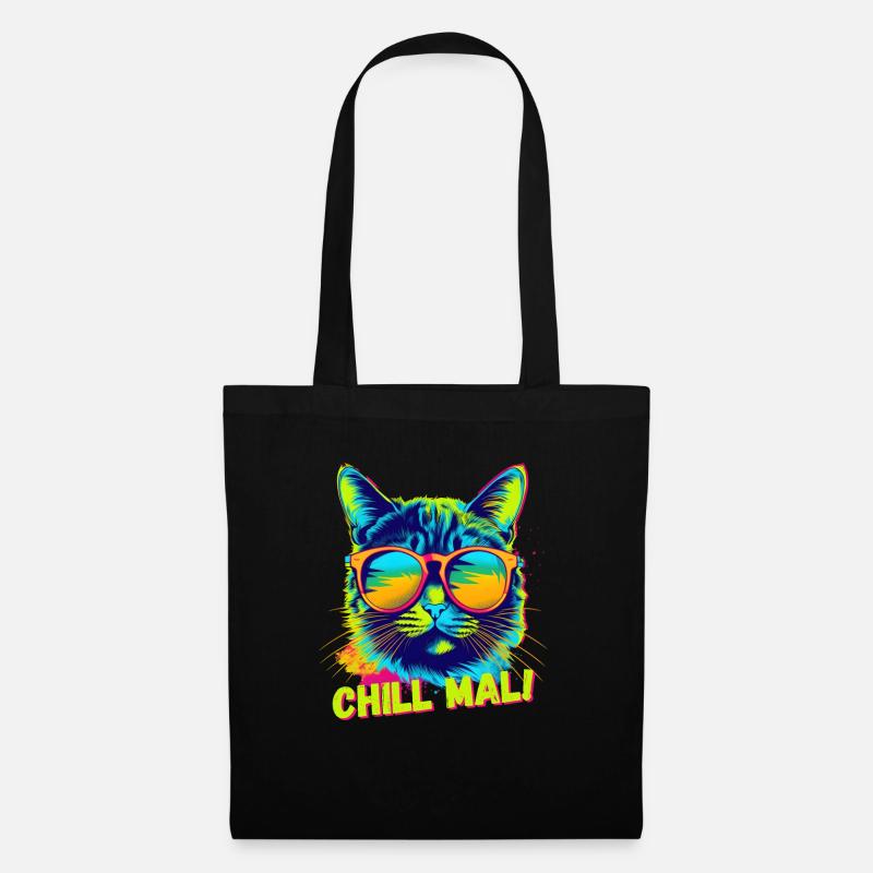 Chill mal Katze - Stoffbeutel - Schwarz