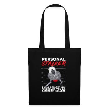 Graupapagei African Grey Parrot Papagei - Stoffbeutel - Schwarz - Vorne