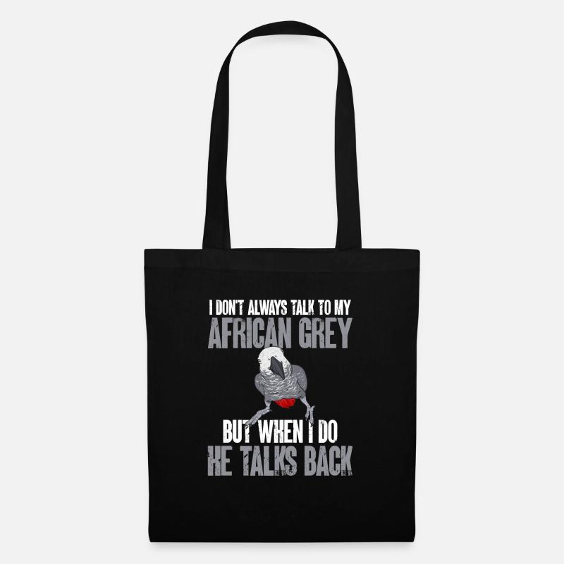 Graupapagei African Grey Parrot Papagei - Stoffbeutel - Schwarz