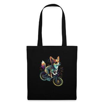 Chihuahua | Fahrrad | Hund | Radfahren | Radfahrer - Stoffbeutel - Schwarz - Vorne