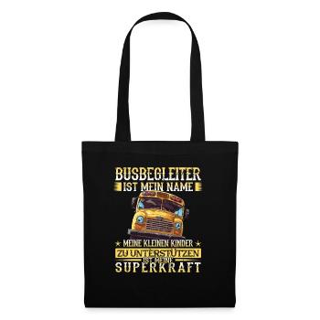 Schulbuswärter - Schulbusfahrer - Stoffbeutel - Schwarz - Vorne