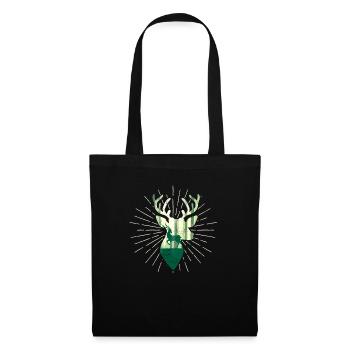Cerf Nature Forest Chasse en plein air Hunter Antlers - Sac en tissu - noir - Devant