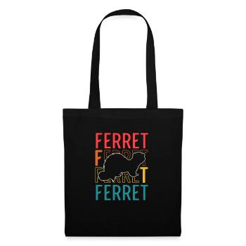 Ferret Retro Weasel Mignon Vintage - Sac en tissu - noir - Devant