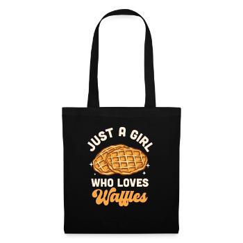 Juste une fille qui aime les gaufres - Sac en tissu - noir - Devant