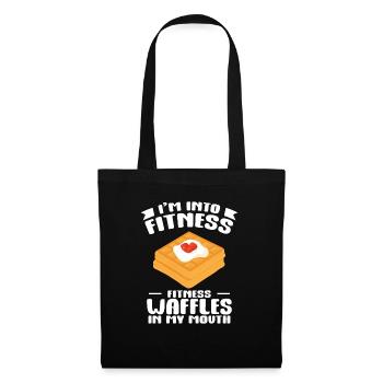 Je suis dans des gaufres fitness fitness dans ma bouche - Sac en tissu - noir - Devant