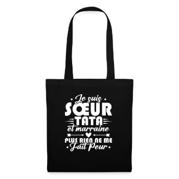 Sœur Tata et Marraine - Sac en tissu - noir - Devant