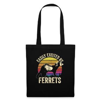 Facilement excité par les furets Pet Animal Retro Weasel - Sac en tissu - noir - Devant