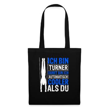 Turnen Gymnsatik Turntrainer Sportverein Geschenk - Stoffbeutel - Schwarz - Vorne