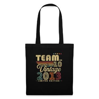 Vintage 2013 rétro cadeau d'anniversaire 10 ans - Sac en tissu - noir - Devant