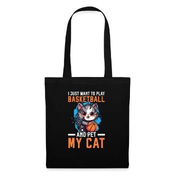Basketball Cat Basketball Player I Love Basketball - Tote Bag - black - Front