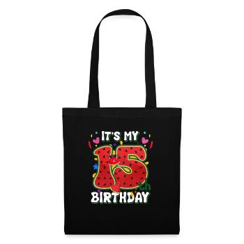 15th Birthday Watermelon Summer Gift - Tote Bag - black - Front