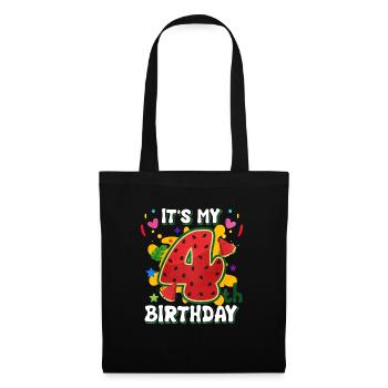 4th Birthday Watermelon Summer Gift - Tote Bag - black - Front