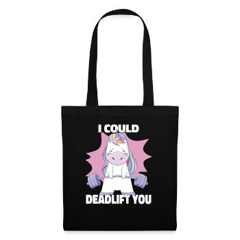 I Could Deadlift You Cute Unicorn Powerlifting - Tote Bag - black - Front