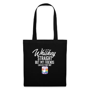 LGBT Proud Ally I Like My Whiskey Straight Gay - Stoffbeutel - Schwarz - Vorne