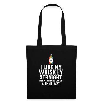 LGBT Proud Ally I Like My Whiskey Straight Gender - Stoffbeutel - Schwarz - Vorne