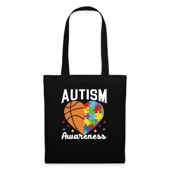 Autisme Basketball Autism Warrior Basketteur - Sac en tissu - noir - Devant