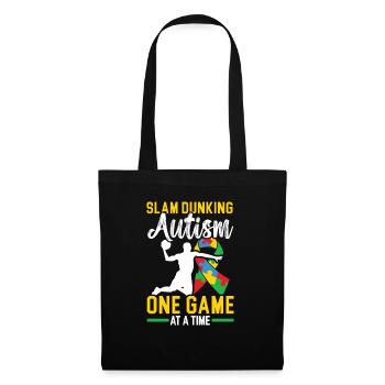 Autisme Basketball Autism Warrior Basketteur - Sac en tissu - noir - Devant