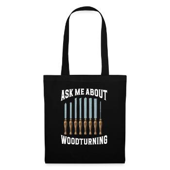 Turning Wood Lathe Lathe - Tote Bag - black - Front
