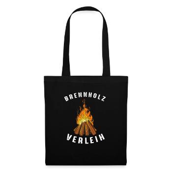 Brennholz Verleih - Stoffbeutel - Schwarz - Vorne