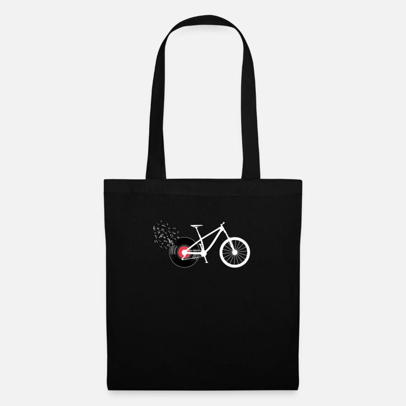 Fahrrad-Schallplatte Radfahrer - Stoffbeutel - Schwarz