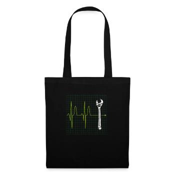 Bricoleur Heartbeat Wrench Retro Vintage 80s Pulse - Sac en tissu - noir - Devant