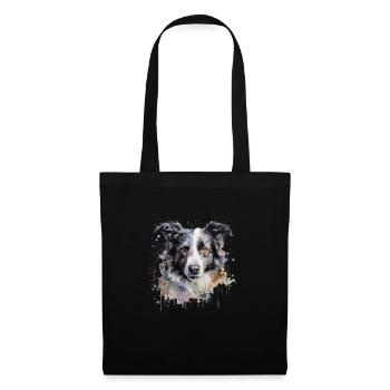 Border Collie - Sac en tissu - noir - Devant