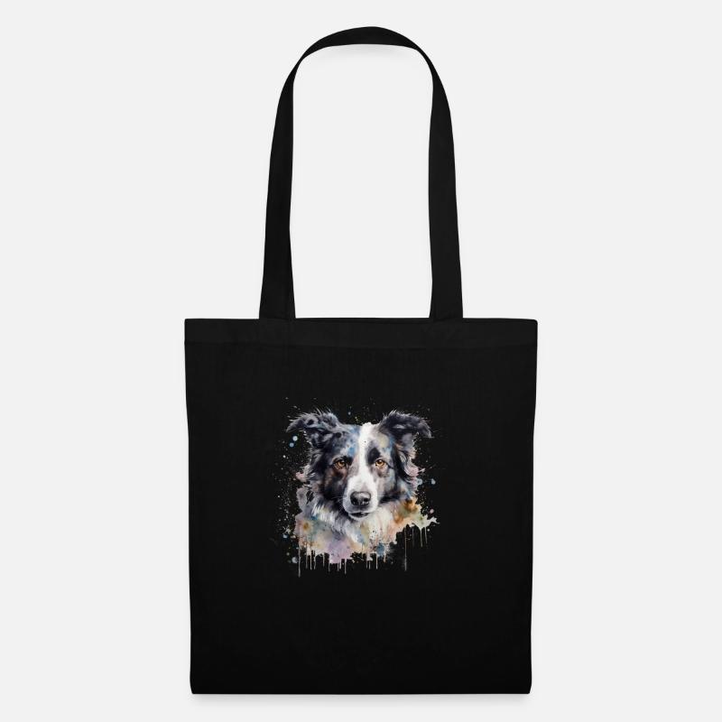 Border Collie - Stoffbeutel - Schwarz