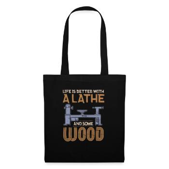 Turning Wood Lathe Lathe - Tote Bag - black - Front