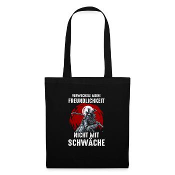 Japanischer Samurai Bushido-Krieger - Stoffbeutel - Schwarz - Vorne
