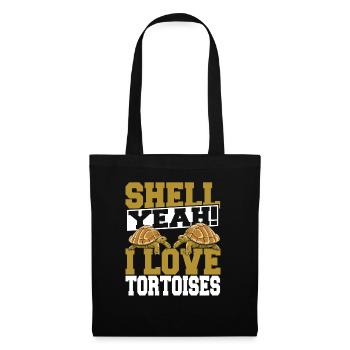 Shell yes I Love Tortoises Pet Lover Reptile Turt - Tote Bag - black - Front