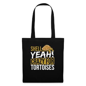Funny Shell yes I Love Tortoises Reptile Turtle - Tote Bag - black - Front