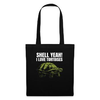 Turtle Reptile Funny Shell yes I Love Tortoises - Tote Bag - black - Front