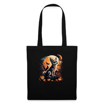 Chihuahua Costume d'Halloween - Citrouille - Sac en tissu - noir - Devant