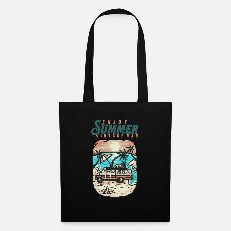 Enjoy summer vintage van - Tote Bag - black