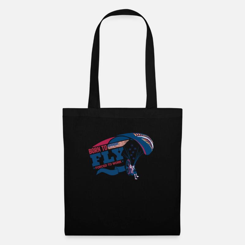 Born To Fly Forcé de travailler Pilote de paramoteur - Sac en tissu - noir