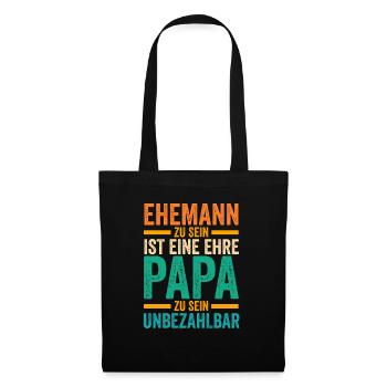 Ehemann Vater Papa - Stoffbeutel - Schwarz - Vorne