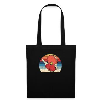 Drôle Amateurs de tennis de table Rétro Vintage Ping - Sac en tissu - noir - Devant