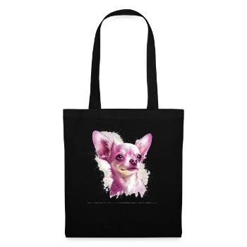 Chihuahua | Pink Jolie Rose Maman Femme ignon - Sac en tissu - noir - Devant